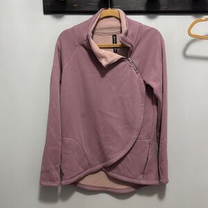 Athleta mauve/pink Asymmetrical Zip pullover small tall (worn as a tunic length)